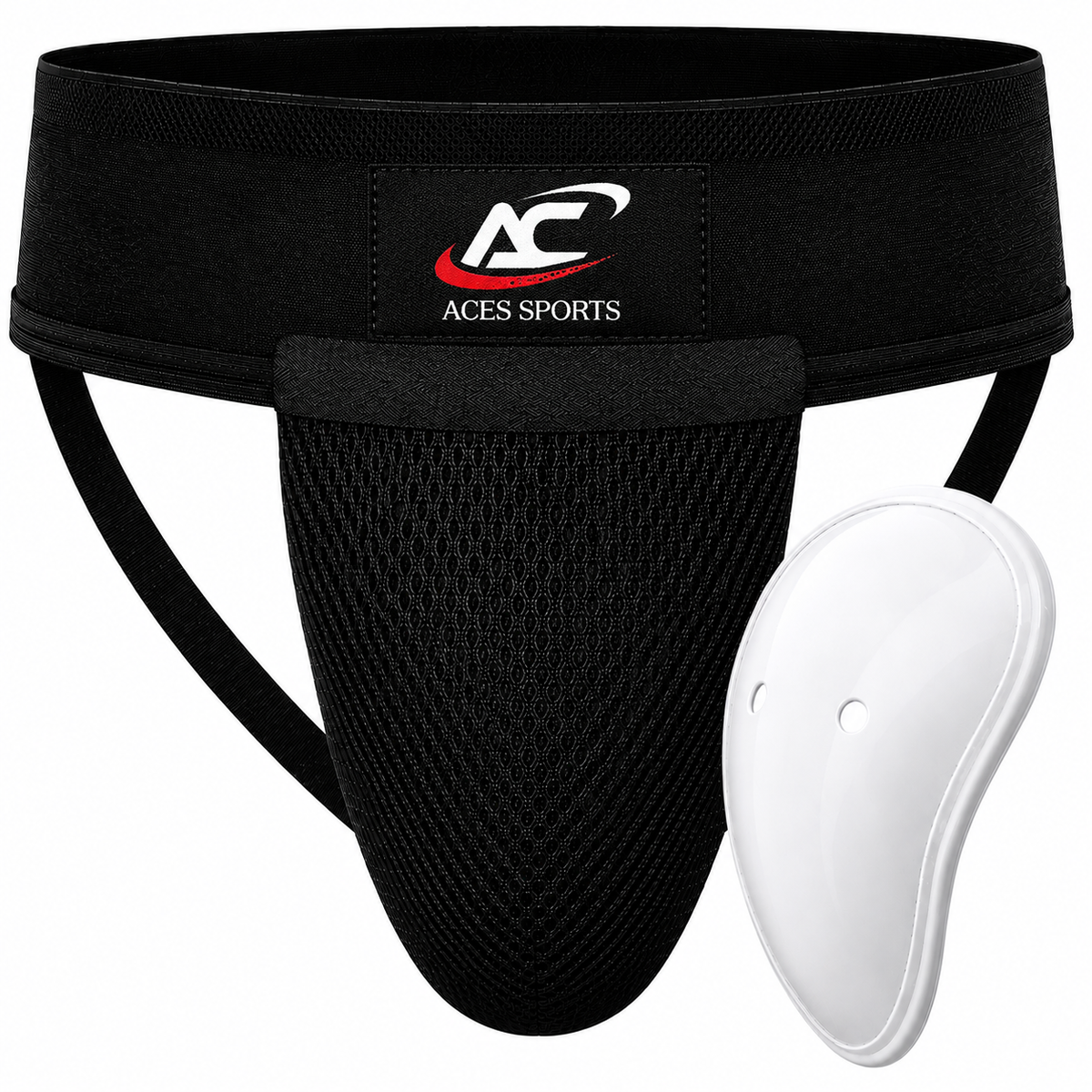 ACES SPORTS Men’s Groin Guard with Cup, Boxing Jockstrap Protector for MMA, Kickboxing, Muay Thai, Karate & Martial Arts & Cricket