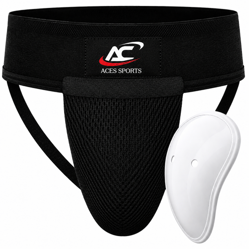 ACES SPORTS Men’s Groin Guard with Cup, Boxing Jockstrap Protector for MMA, Kickboxing, Muay Thai, Karate & Martial Arts & Cricket