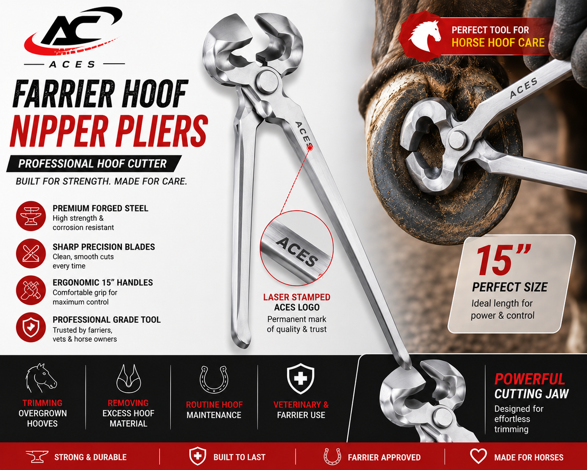 Farrier Hoof Cutter Nipper Horse Hoof Pliers Trimmers 15'' Veterinary Instruments Tools