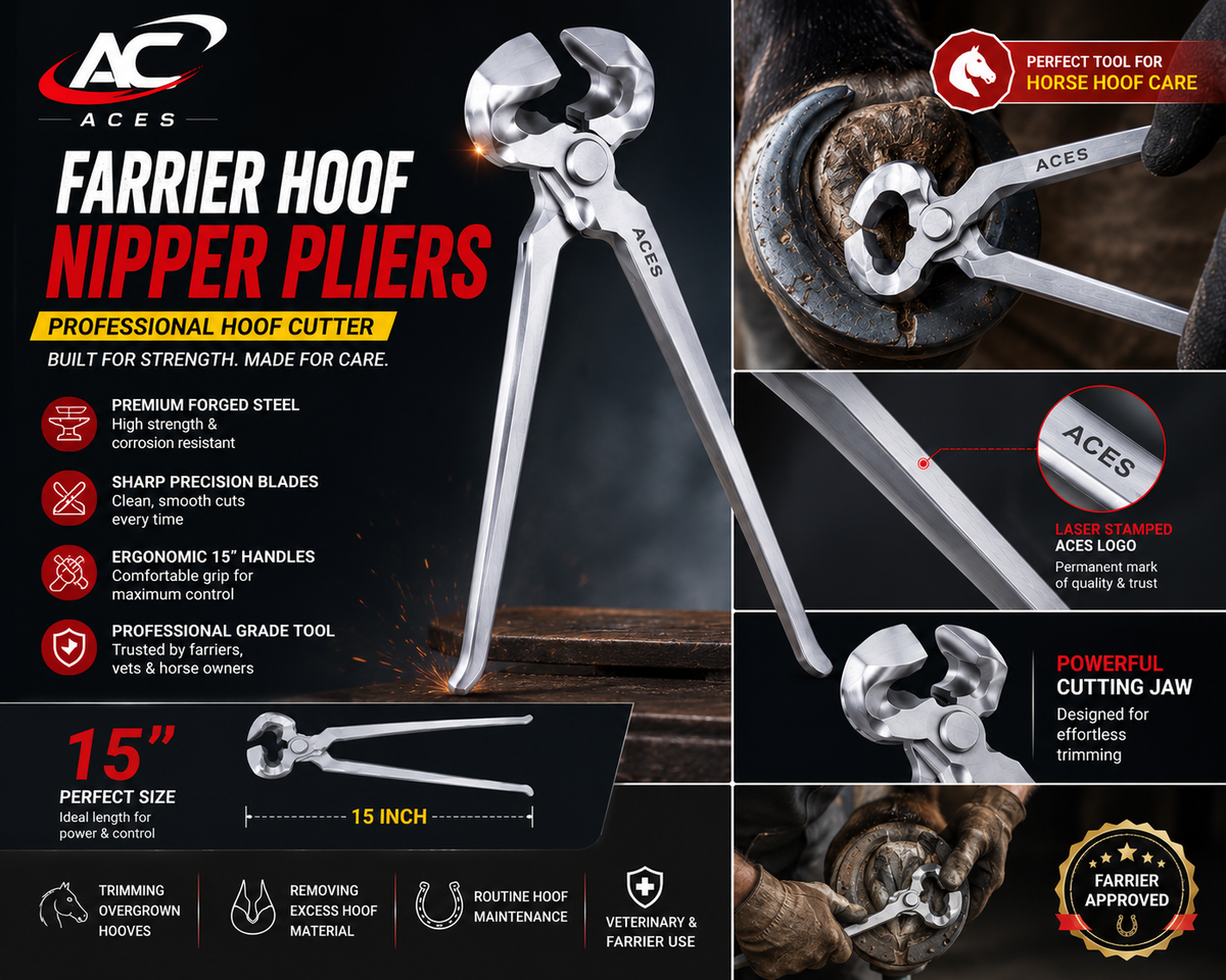Farrier Hoof Cutter Nipper Horse Hoof Pliers Trimmers 15'' Veterinary Instruments Tools